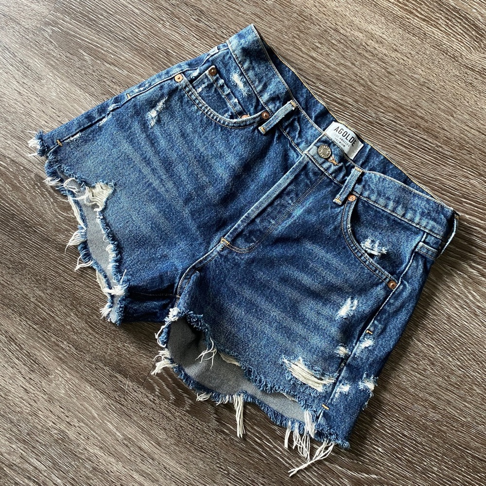 AGOLDE Distressed Denim Shorts